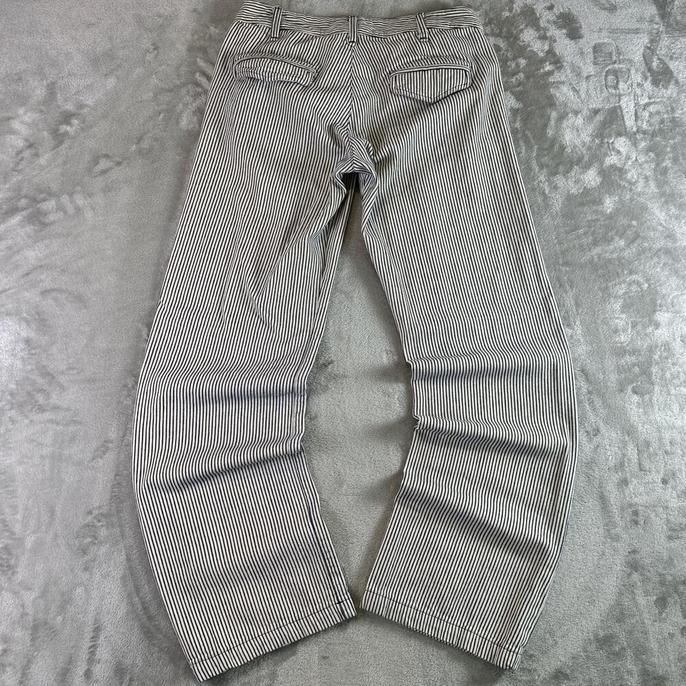 8.15 August Fifteenth Striped Pants Womens 4 Blue White Railroad Stripe Casual